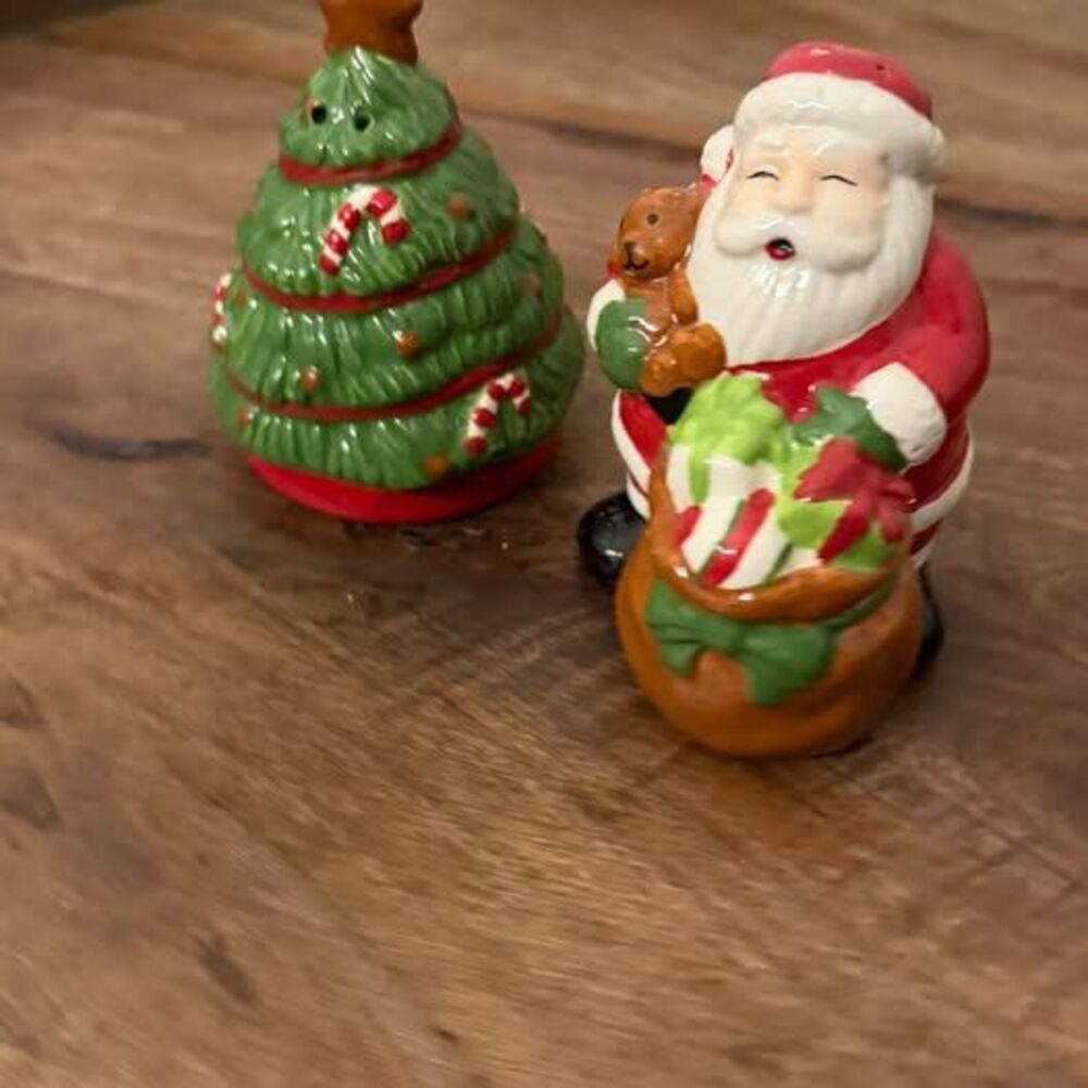 Santa Claus and Christmas Tree Salt and Pepper Shakers~2006